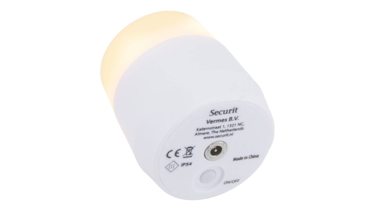 Theelicht Securit Amsterdam LED warmwit met oplaadstation 12 stuks wit
