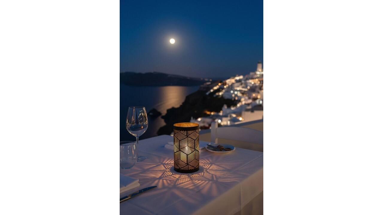 Theelichthouder Securit Santorini set à 4 stuks zwart