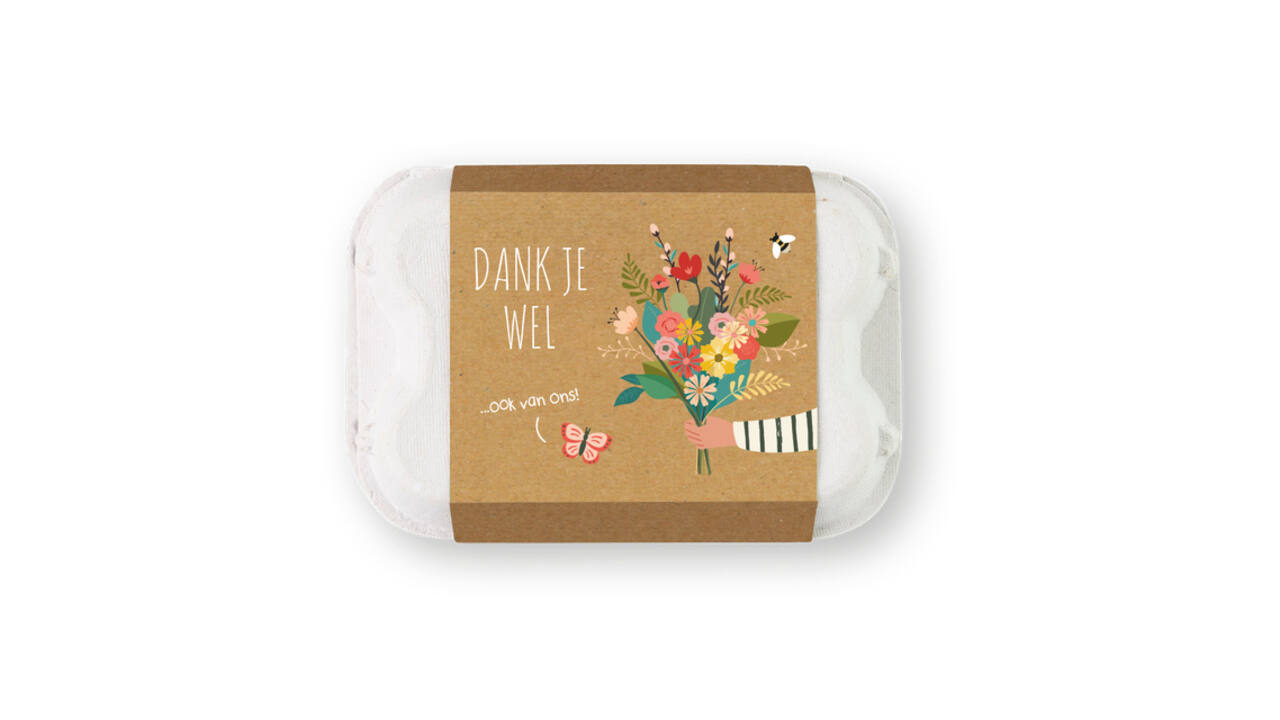 Giftbox Blossombs Dank je wel eierdoosje à 6 zaadbommetjes