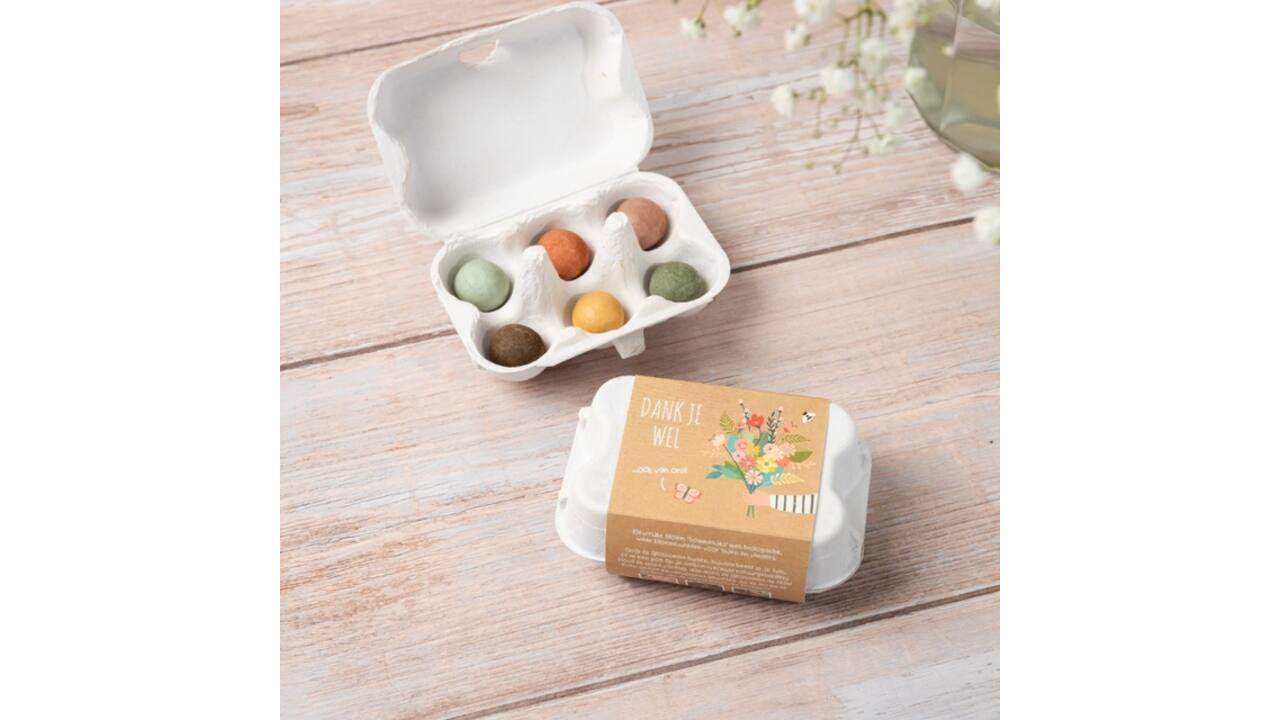 Giftbox Blossombs Dank je wel eierdoosje à 6 zaadbommetjes