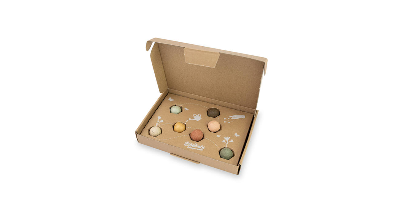 Giftbox Blossombs wilde bloemzaden box à 7 zaadbommetjes