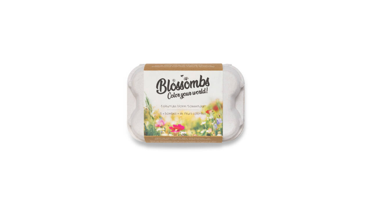 Giftbox Blossombs bloemen eierdoosje à 6 zaadbommetjes