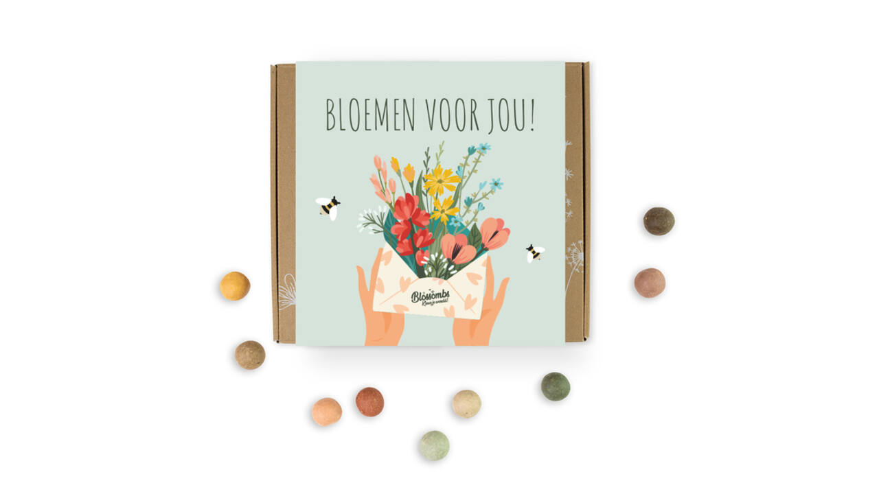 Giftbox Blossombs Bloemen voor jou box à 9 zaadbommetjes
