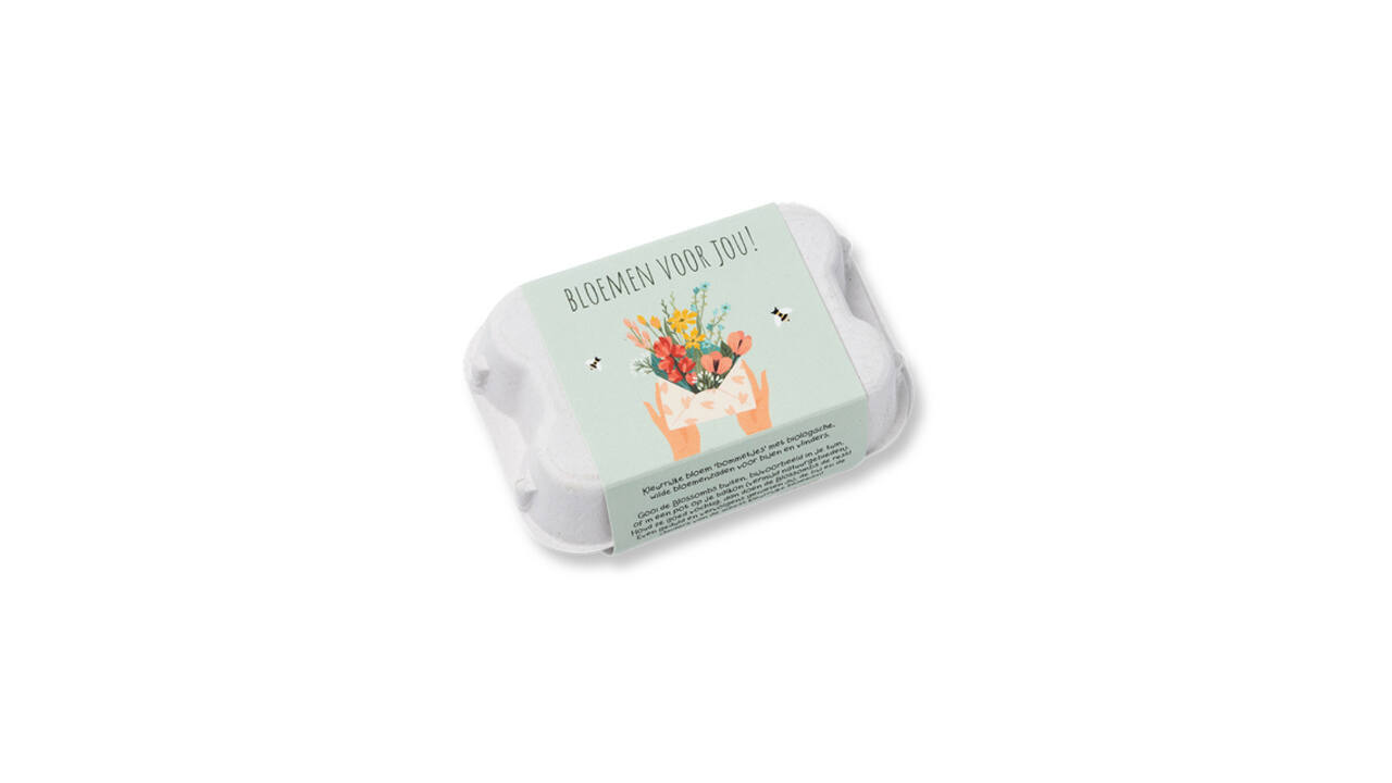 Giftbox Blossombs Bloemen voor jou eierdoosje à 6 zaadbommetjes