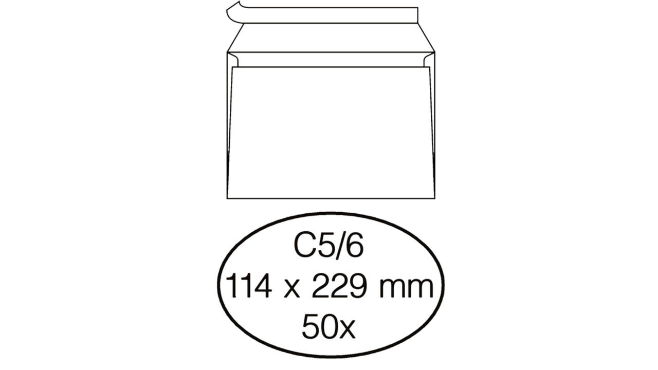 Envelop Quantore bank C5/6 114x229mm zelfklevend wit 50 stuks
