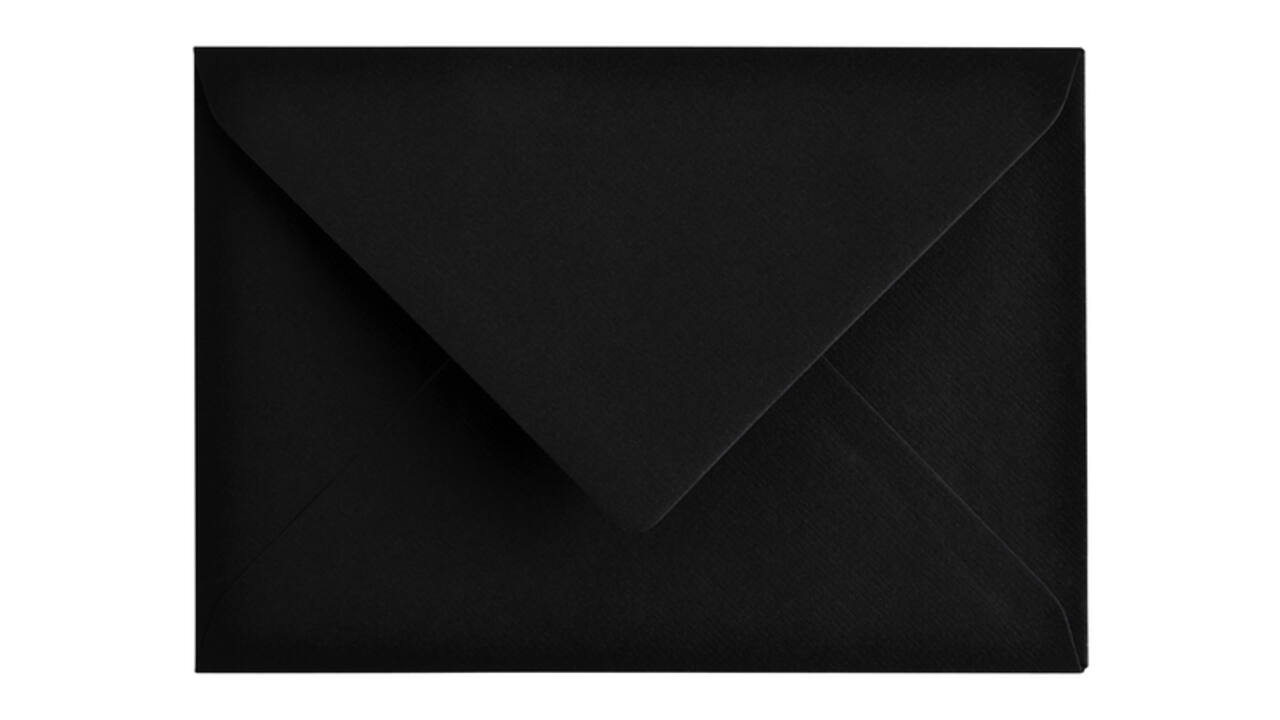Envelop Papicolor C6 114x162mm ravenzwart pak à 6 stuks