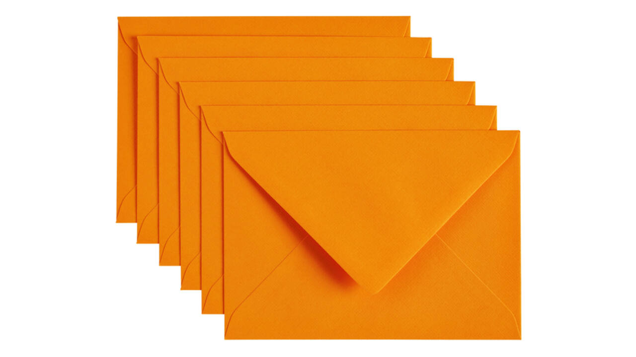 Envelop Papicolor C6 114x162mm oranje pak à 6 stuks