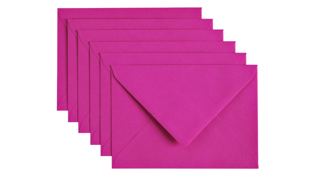 Envelop Papicolor C6 114x162mm felroze pak à 6 stuks