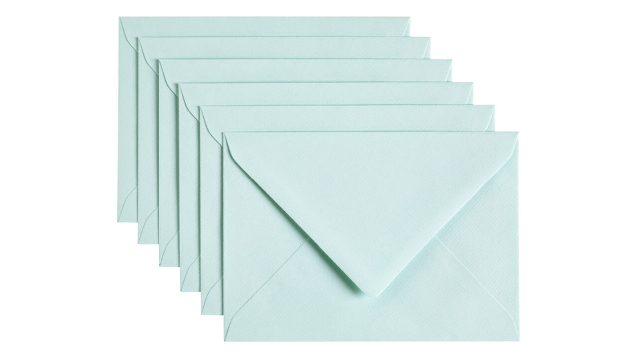 Envelop Papicolor C6 114x162mm zeegroen pak à 6 stuks