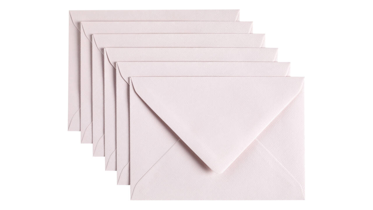 Envelop Papicolor C6 114x162mm lichtroze pak à 6 stuks