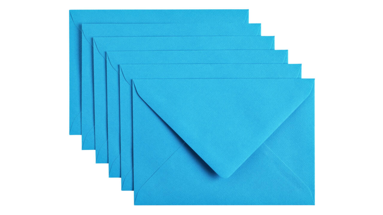 Envelop Papicolor C6 114x162mm hemelsblauw pak à 6 stuks