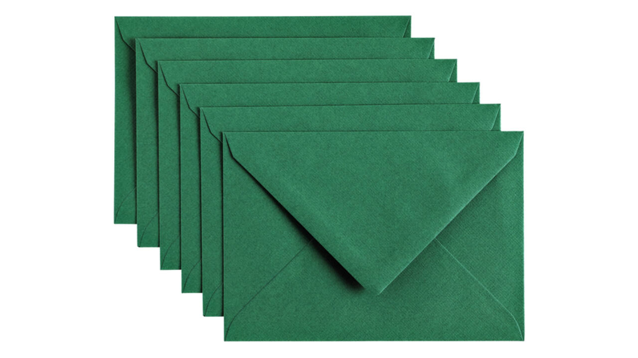 Envelop Papicolor C6 114x162mm dennengroen pak à 6 stuks
