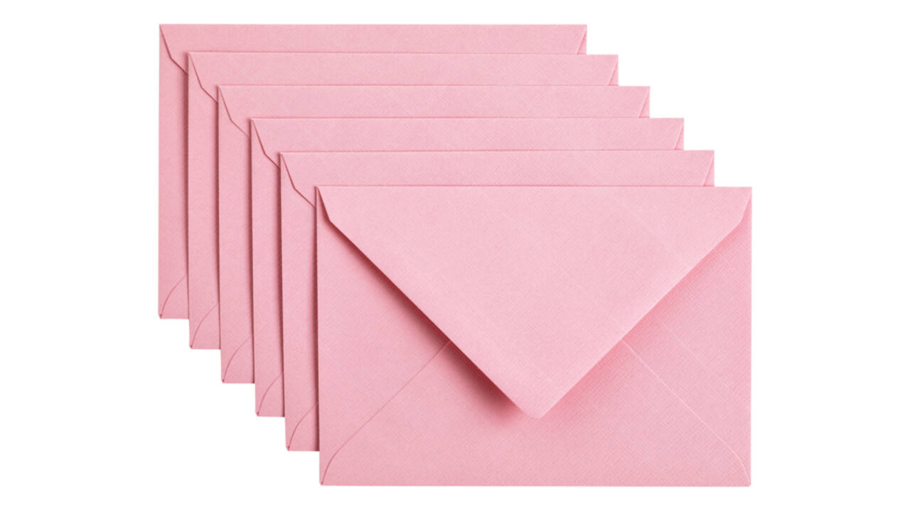 Envelop Papicolor C6 114x162mm babyroze pak à 6 stuks