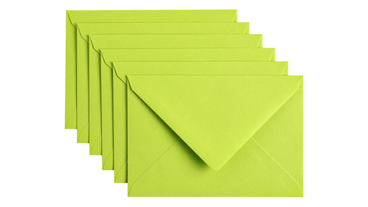 Envelop Papicolor C6 114x162mm appelgroen pak à 6 stuks