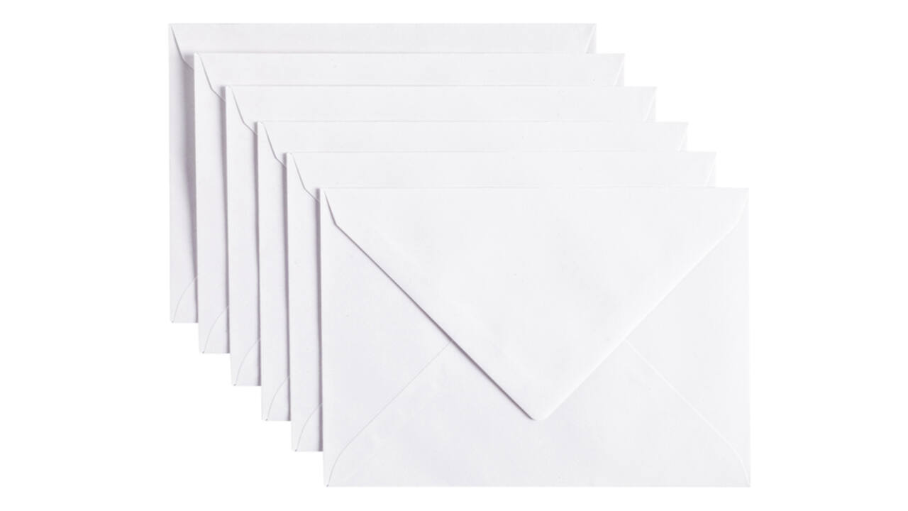 Envelop Papicolor C6 114x162mm kraft wit pak à 6 stuks