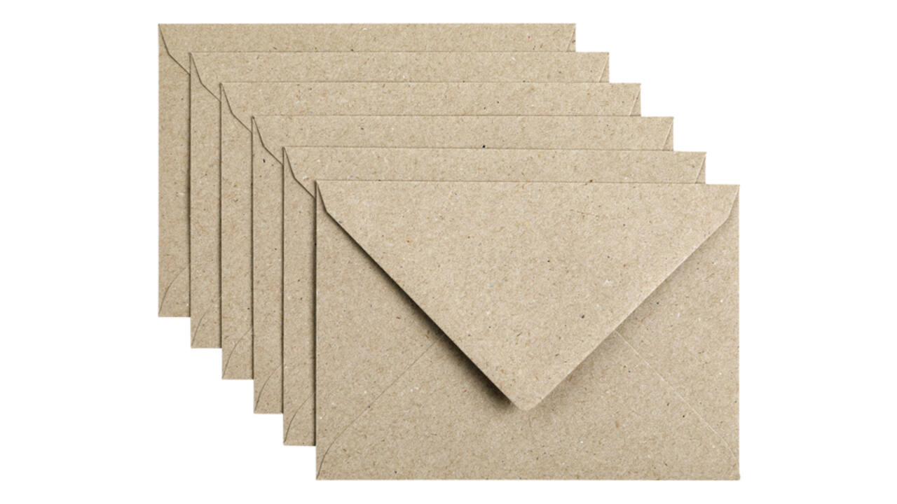 Envelop Papicolor C6 114x162mm kraft grijs pak à 6 stuks