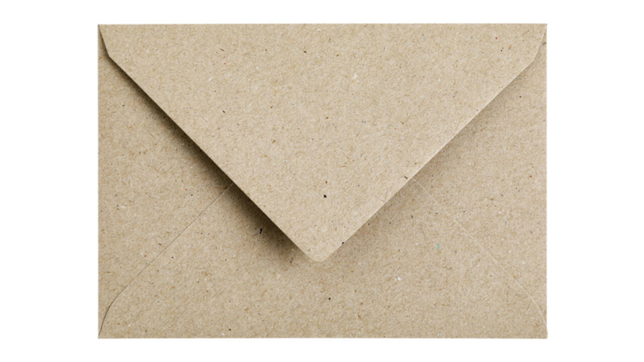 Envelop Papicolor C6 114x162mm kraft grijs pak à 6 stuks