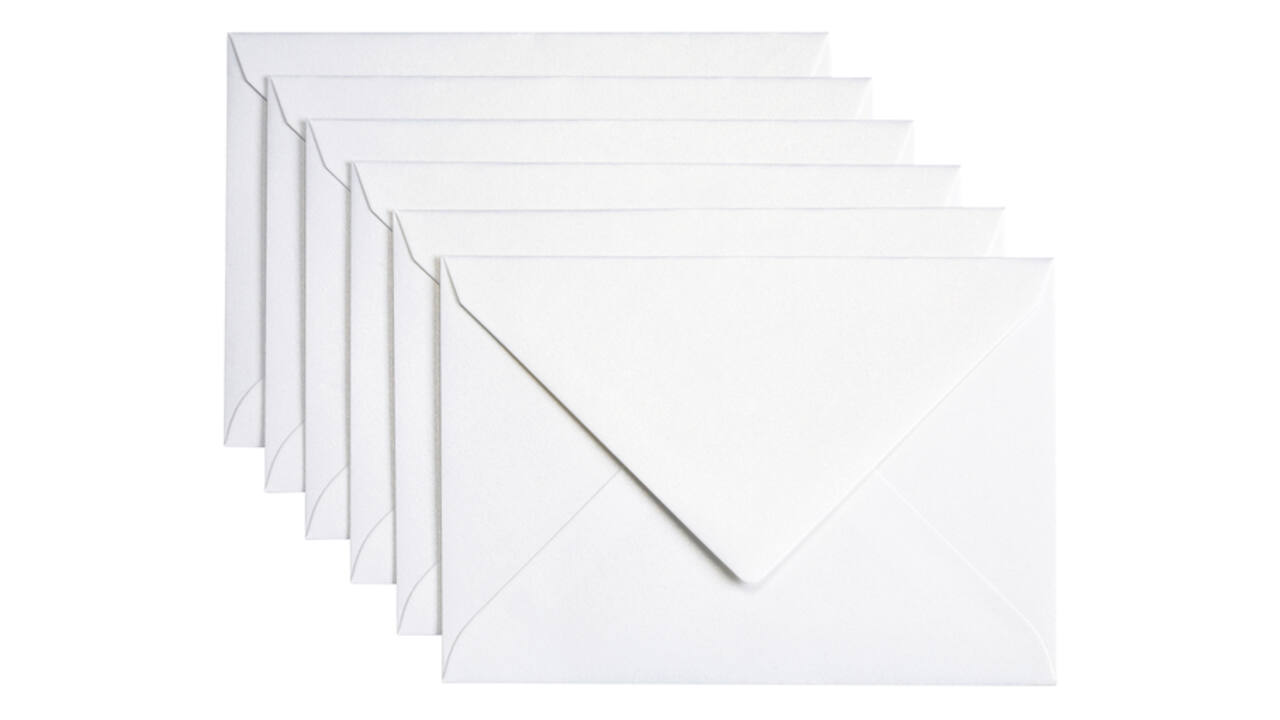 Envelop Papicolor C6 114x162mm metallic parelwit pak à 6 stuks