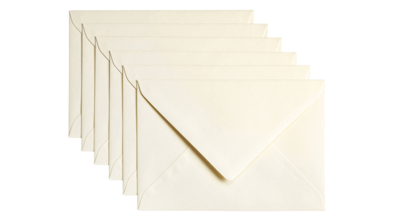 Envelop Papicolor C6 114x162mm metallic ivoor pak à 6 stuks