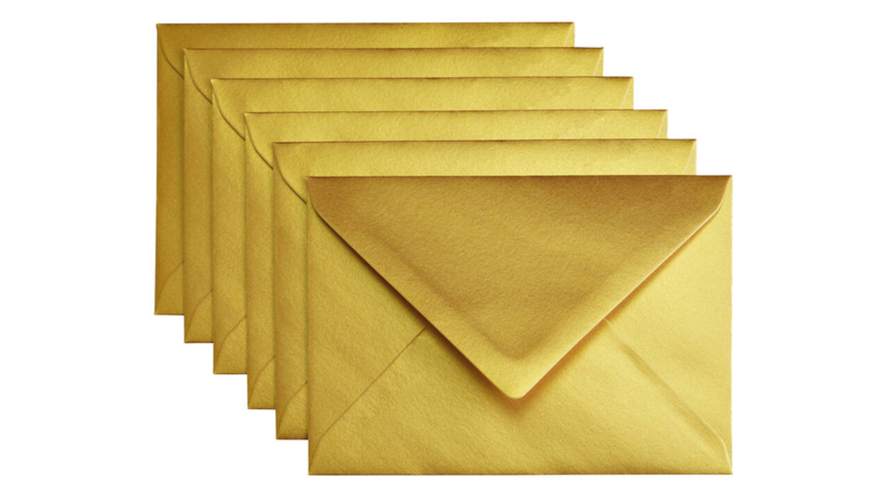 Envelop Papicolor C6 114x162mm metallic goud pak à 6 stuks