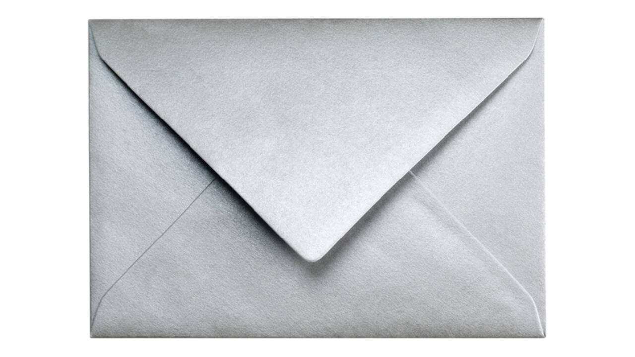 Envelop Papicolor C6 114x162mm metallic zilver pak à 6 stuks