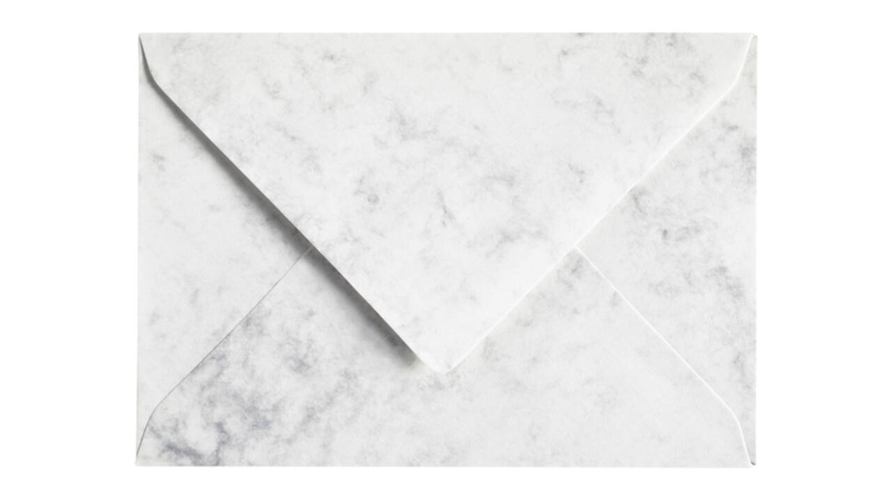 Envelop Papicolor C6 114x162mm marble grijs pak à 6 stuks