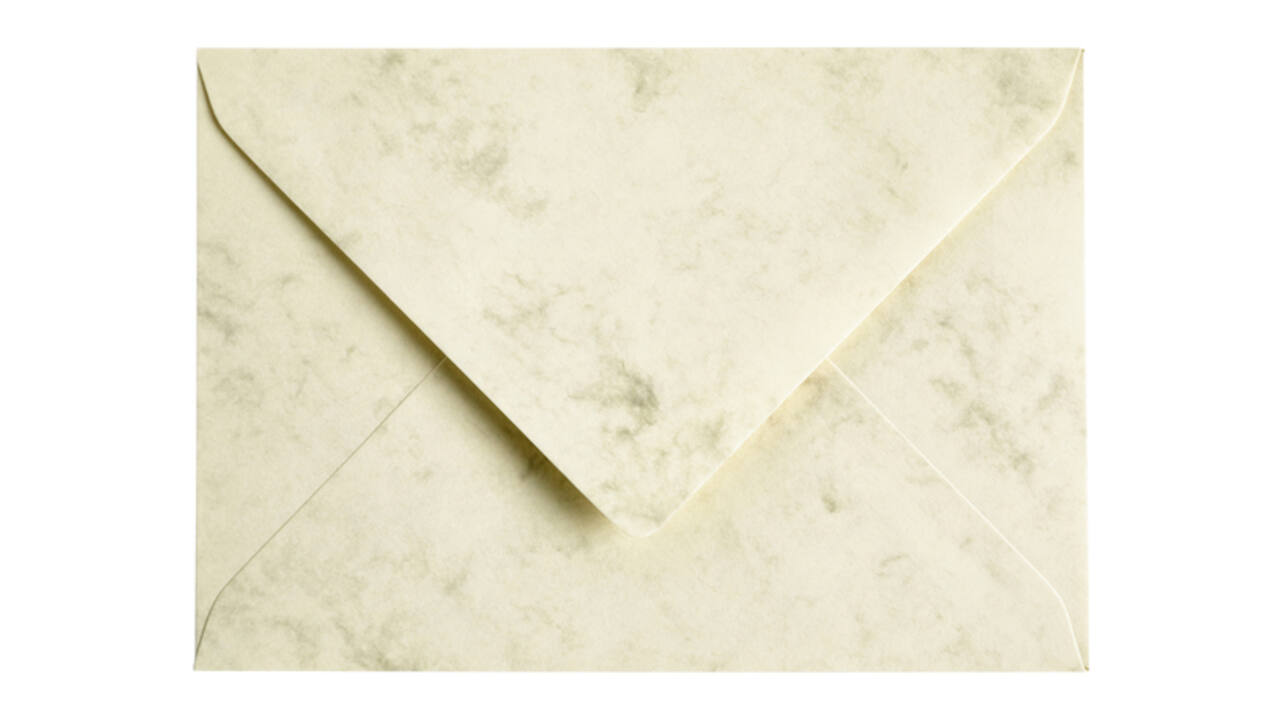 Envelop Papicolor C6 114x162mm marble ivoor pak à 6 stuks