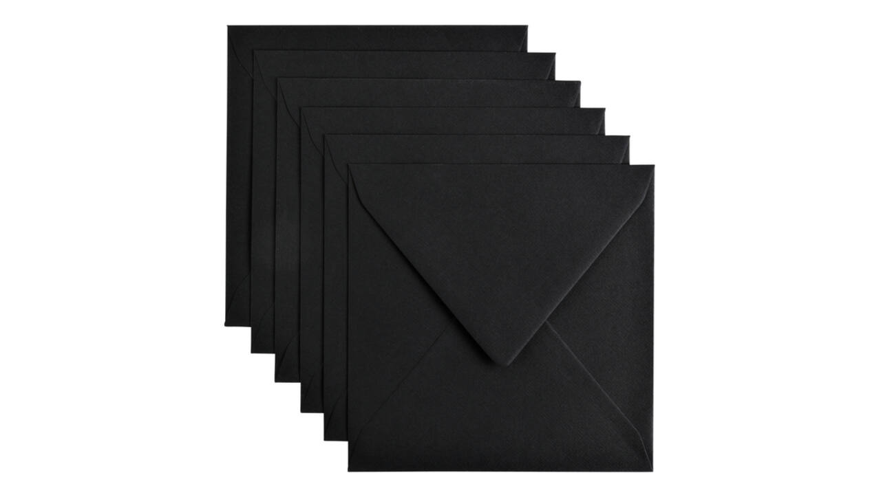 Envelop Papicolor 140x140mm ravenzwart pak à 6 stuks