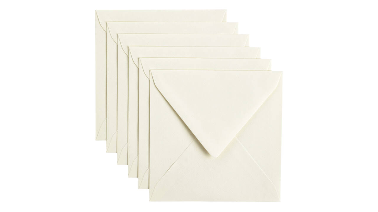 Envelop Papicolor 140x140mm anjerwit pak à 6 stuks