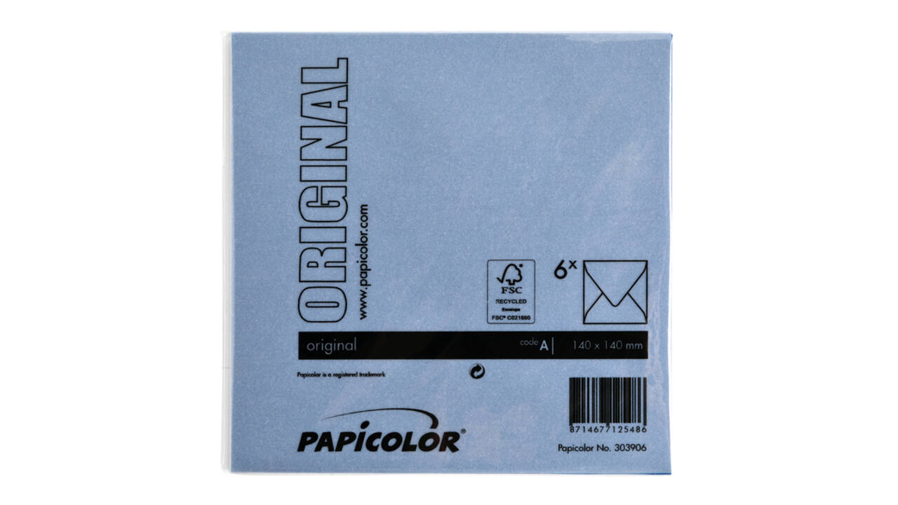 Envelop Papicolor 140x140mm donkerblauw pak à 6 stuks