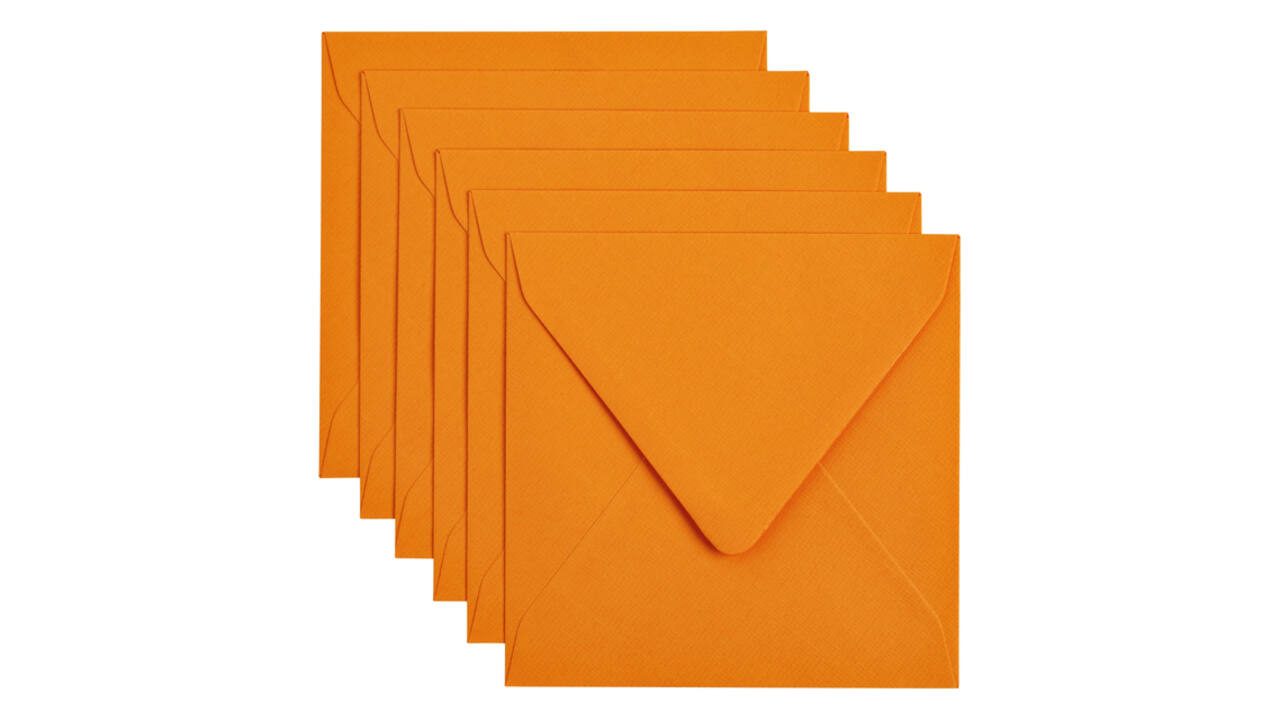 Envelop Papicolor 140x140mm oranje pak à 6 stuks