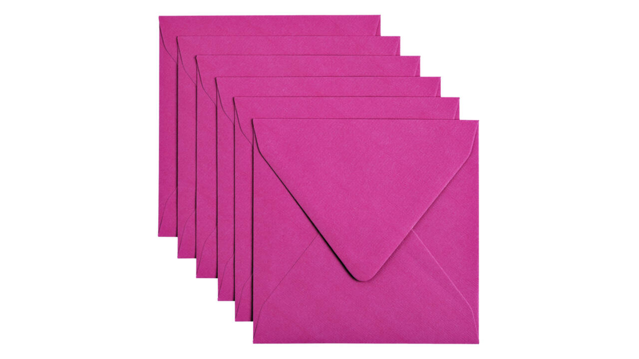 Envelop Papicolor 140x140mm felroze pak à 6 stuks