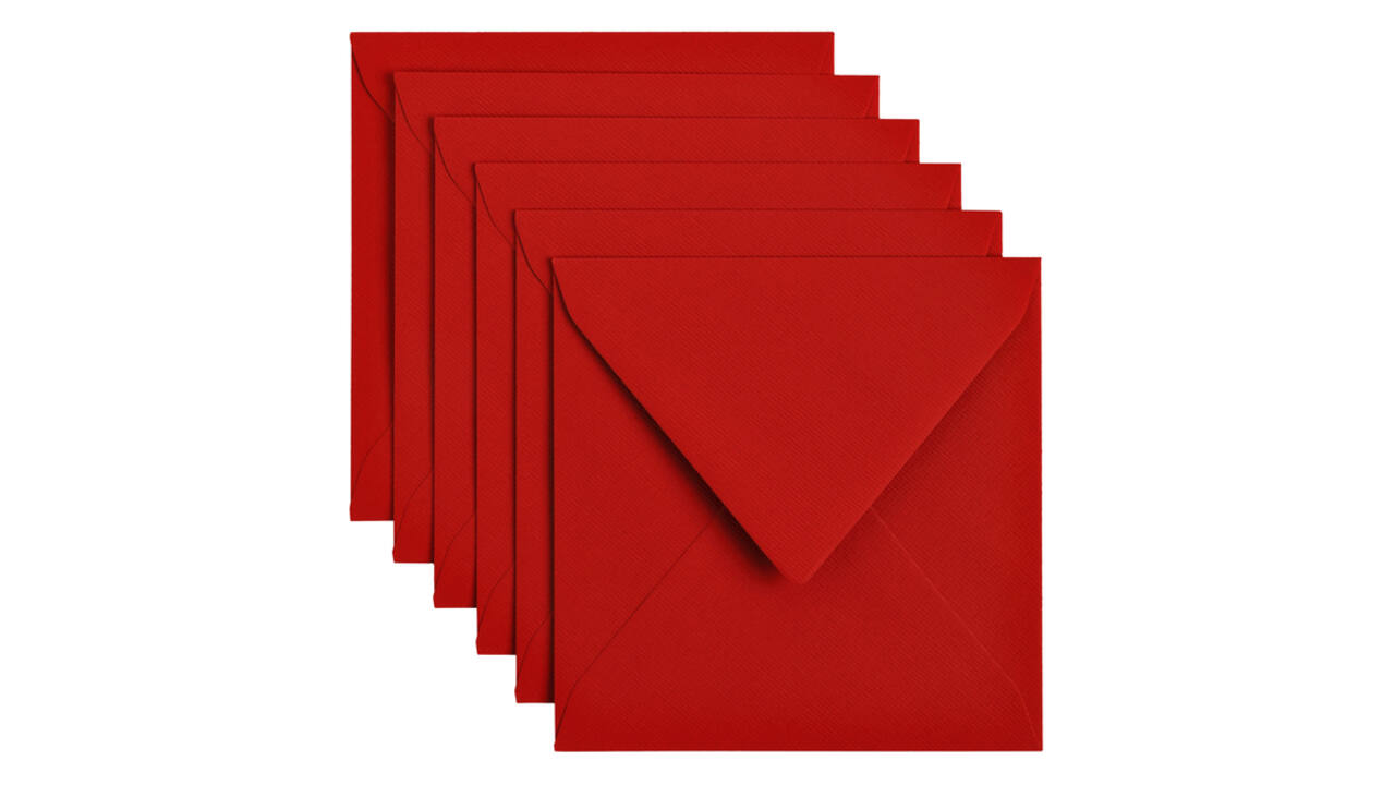 Envelop Papicolor 140x140mm rood pak à 6 stuks