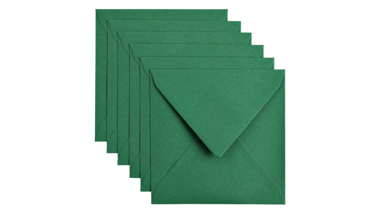 Envelop Papicolor 140x140mm dennengroen pak à 6 stuks