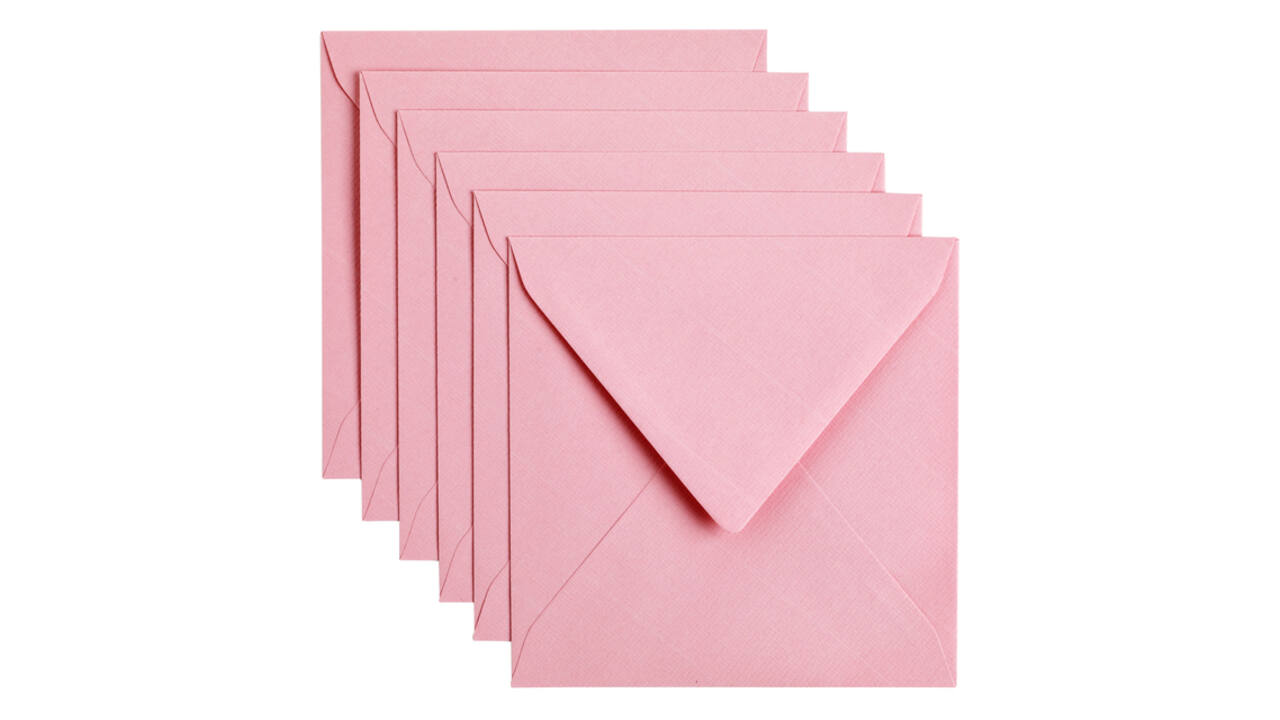 Envelop Papicolor 140x140mm babyroze pak à 6 stuks