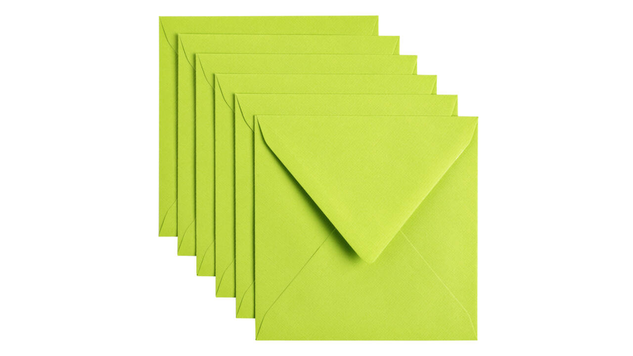 Envelop Papicolor 140x140mm appelgroen pak à 6 stuks