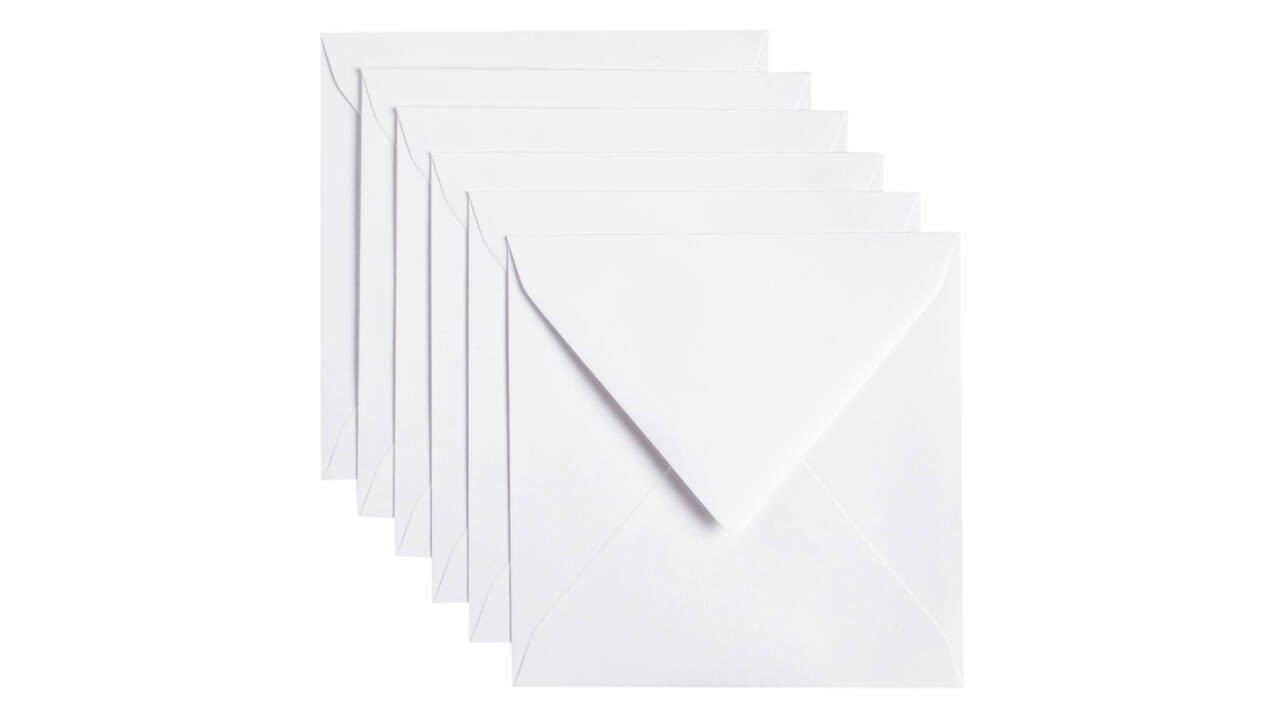 Envelop Papicolor 140x140mm kraft wit pak à 6 stuks