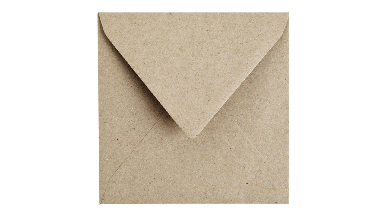Envelop Papicolor 140x140mm kraft grijs pak à 6 stuks