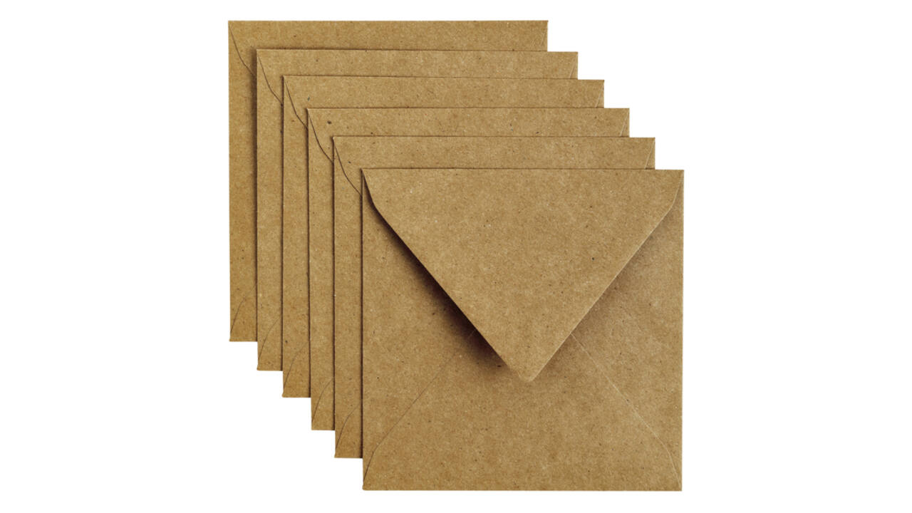 Envelop Papicolor 140x140mm kraft bruin pak à 6 stuks