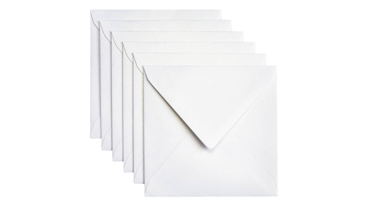 Envelop Papicolor 140x140mm metallic parelwit pak à 6 stuks