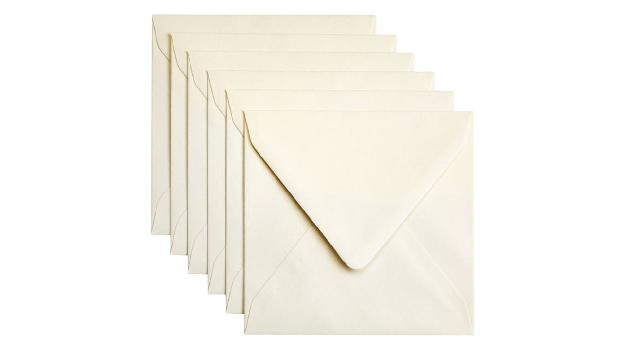 Envelop Papicolor 140x140mm metallic ivoor pak à 6 stuks