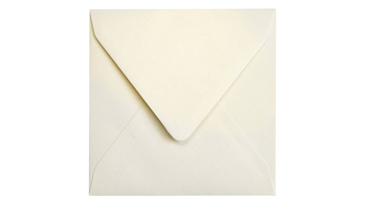 Envelop Papicolor 140x140mm metallic ivoor pak à 6 stuks