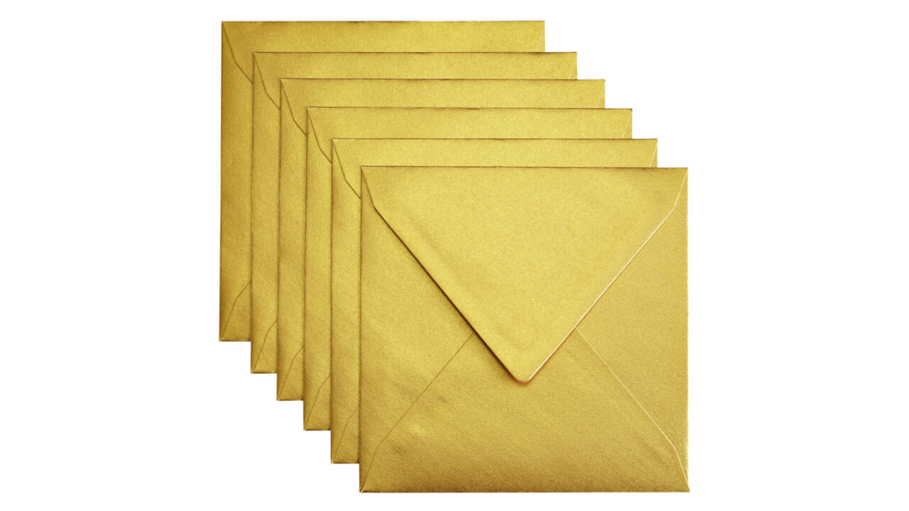 Envelop Papicolor 140x140mm metallic goud pak à 6 stuks