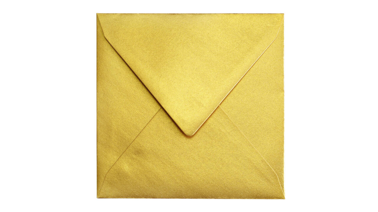 Envelop Papicolor 140x140mm metallic goud pak à 6 stuks