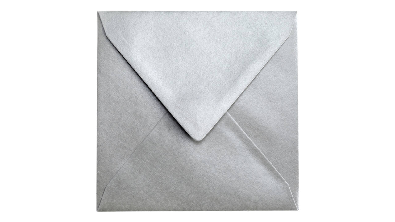 Envelop Papicolor 140x140mm metallic zilver pak à 6 stuks