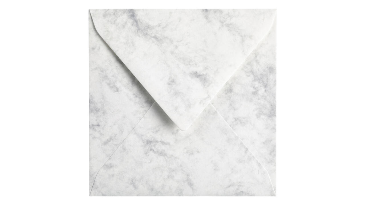 Envelop Papicolor 140x140mm marble grijs pak à 6 stuks