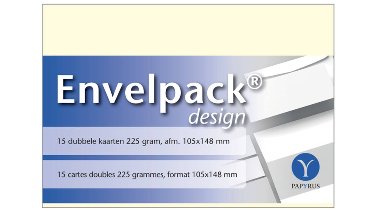 Dubbele kaart Papyrus Envelpack Design A6 105x148mm ivoor 894450 15 stuks