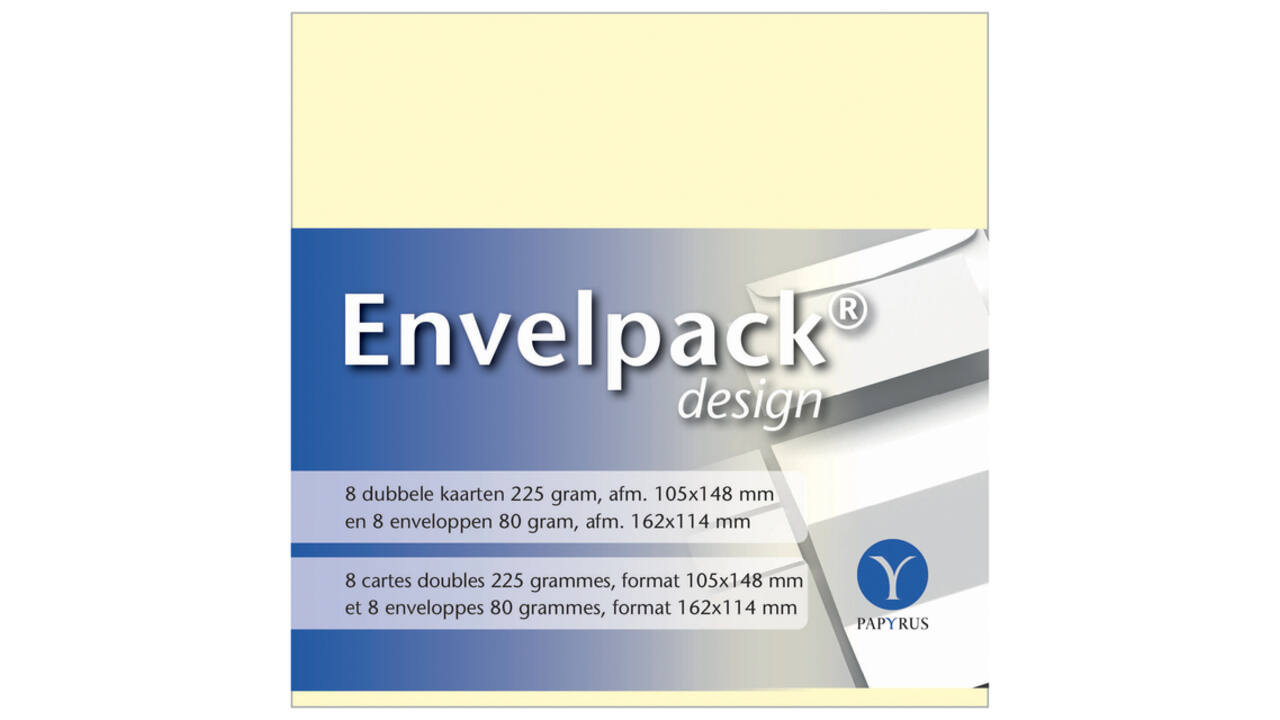 Dubbele kaart Papyrus Envelpack Design C6 114x162mm ivoor 894430 set van 8