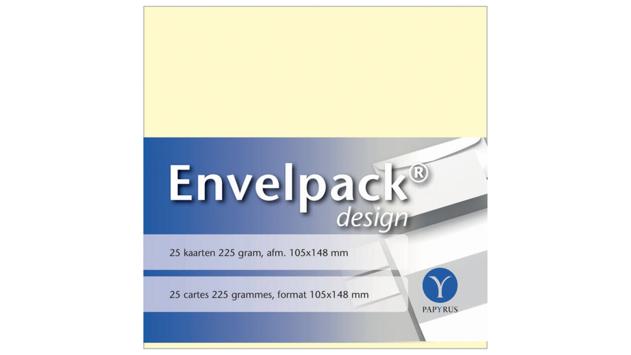 Enkele kaart Papyrus Envelpack Design A6 105x148mm ivoor 894420 set van 25
