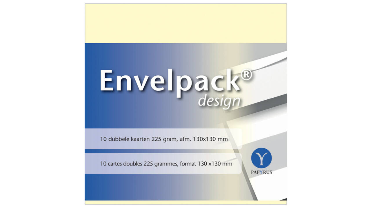 Dubbele kaart Papyrus Envelpack Design vierkant 130x130mm ivoor 894460 set van 10